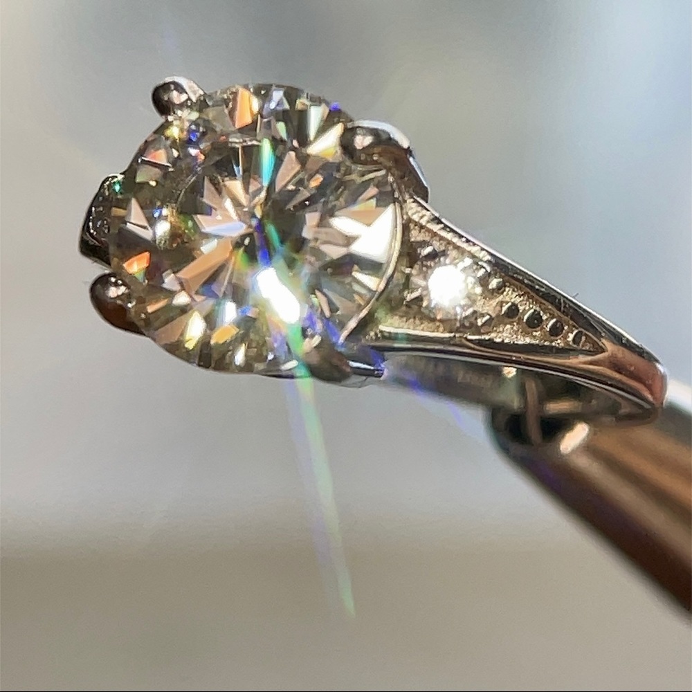 💥SALE💥$285 Vintage style 3ct (D, VVS1) Moissanite Ring - Picture 4 of 7
